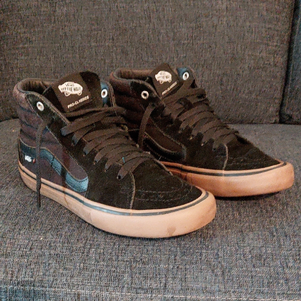 Vans Black and Brown High-Top Sneakers